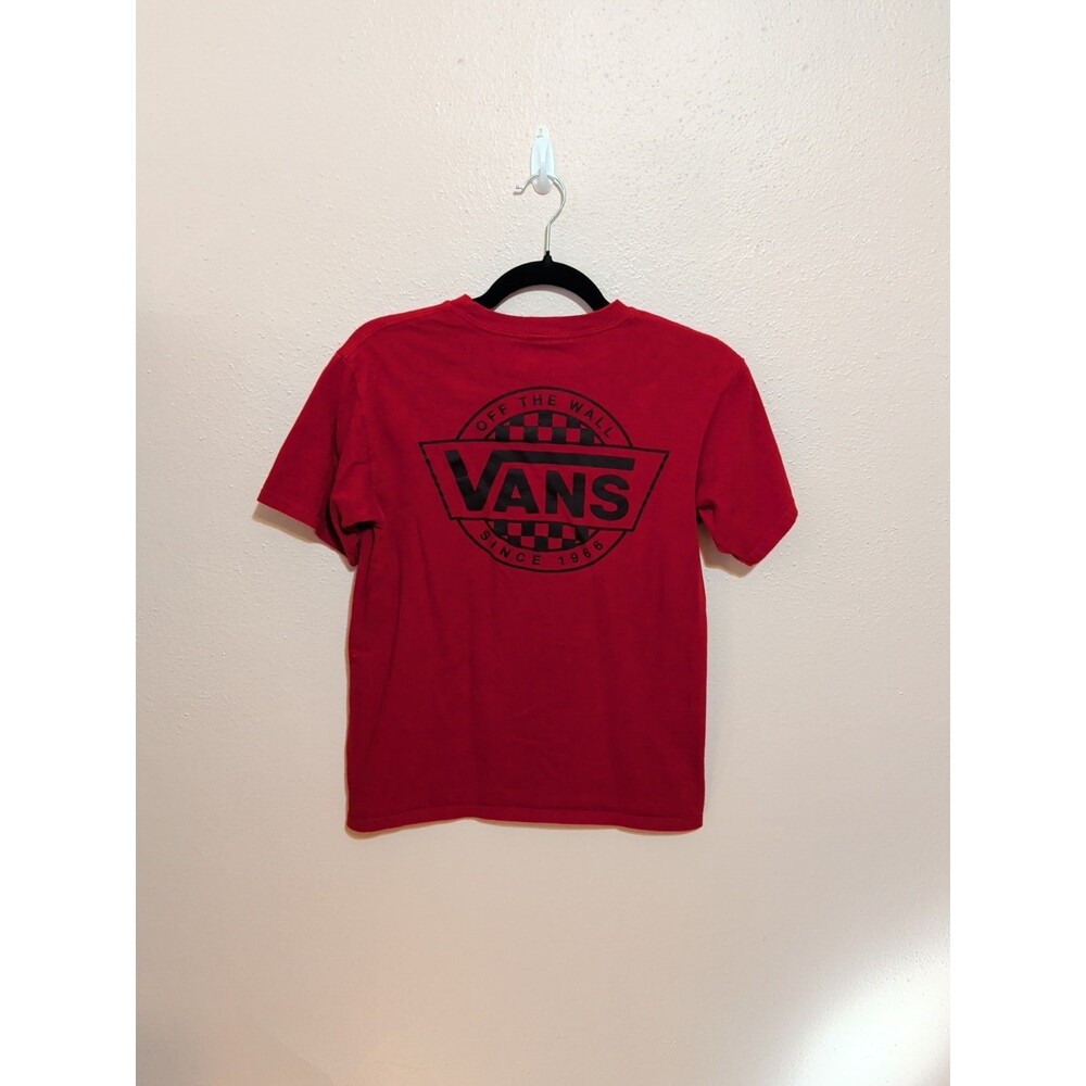 Y2K Inspired Vans Shirt Small Red Graphic Streetwear Skating Short Sleeve - Picture 4 of 10